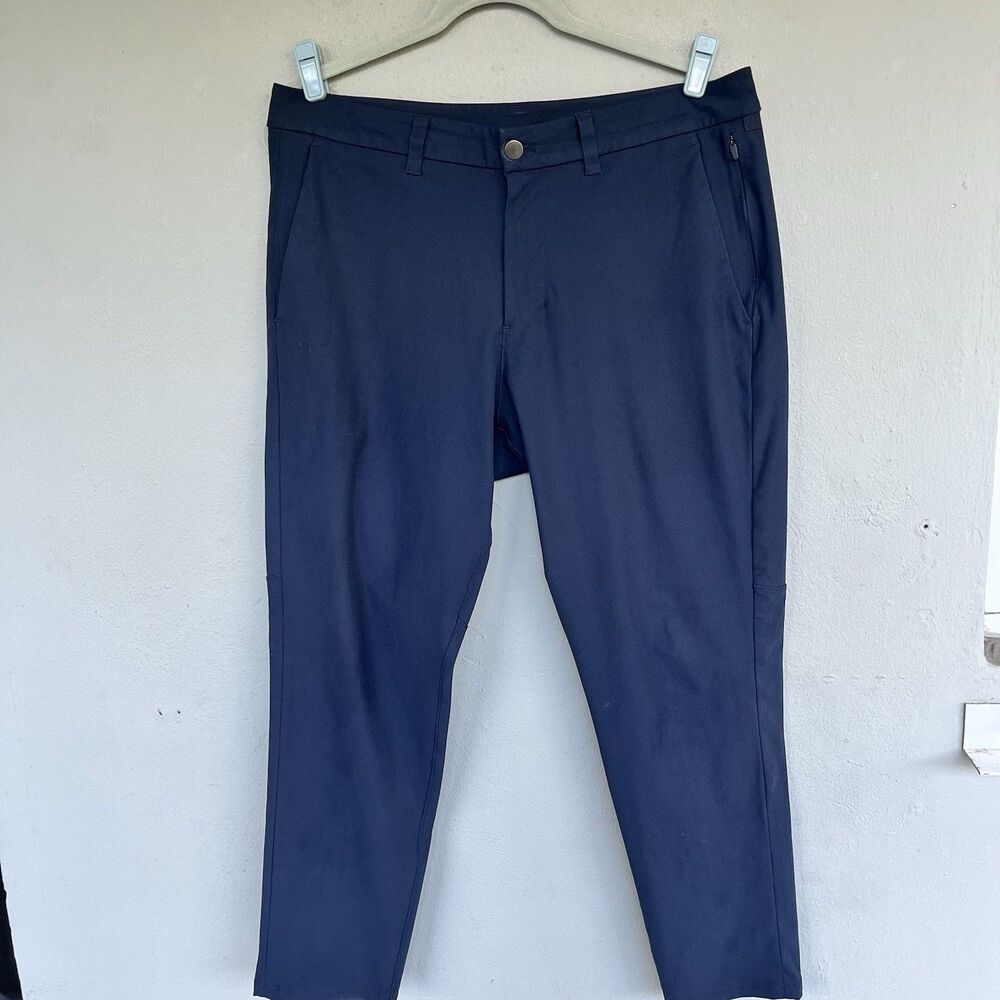 Lululemon ABC Pants Men 34x26 Navy Slim Fit Chino Warpstreme Golf Casual M58QYS